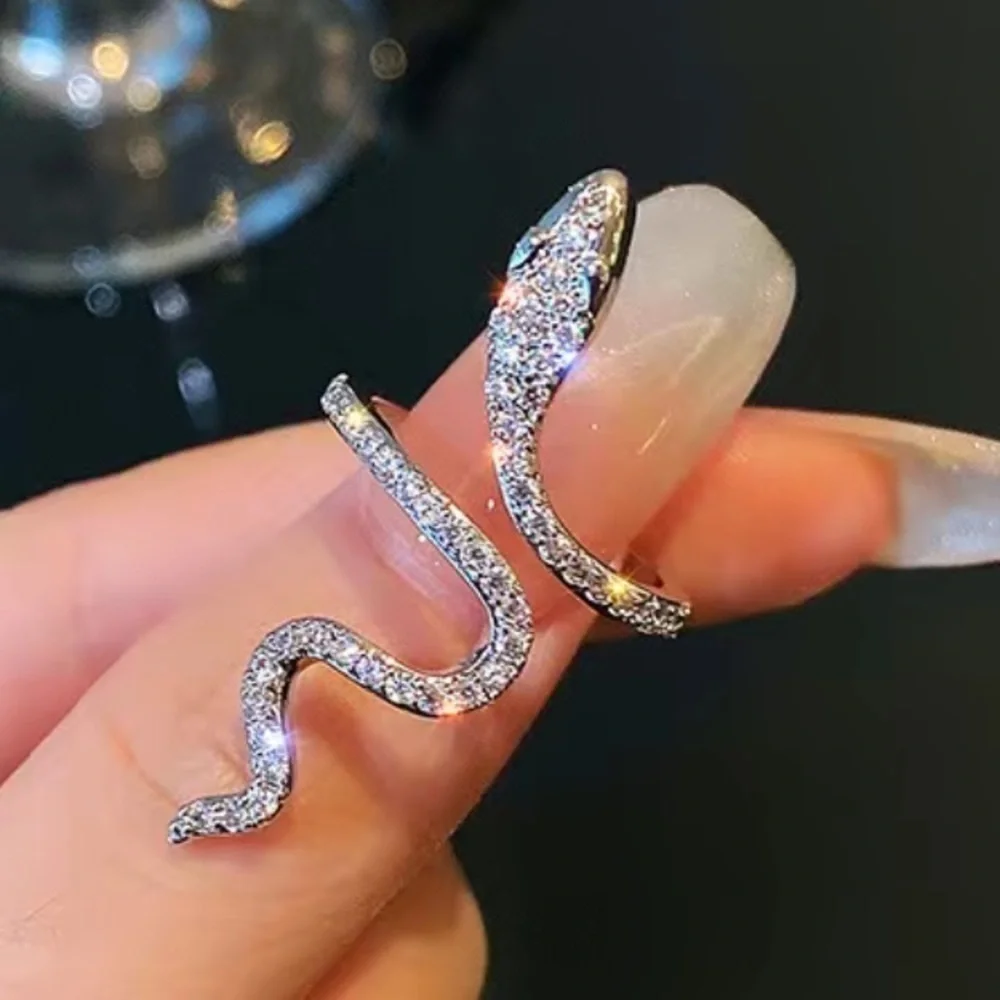 3/$25 Shimmering Sparkling Open Snake Ring Size OS
